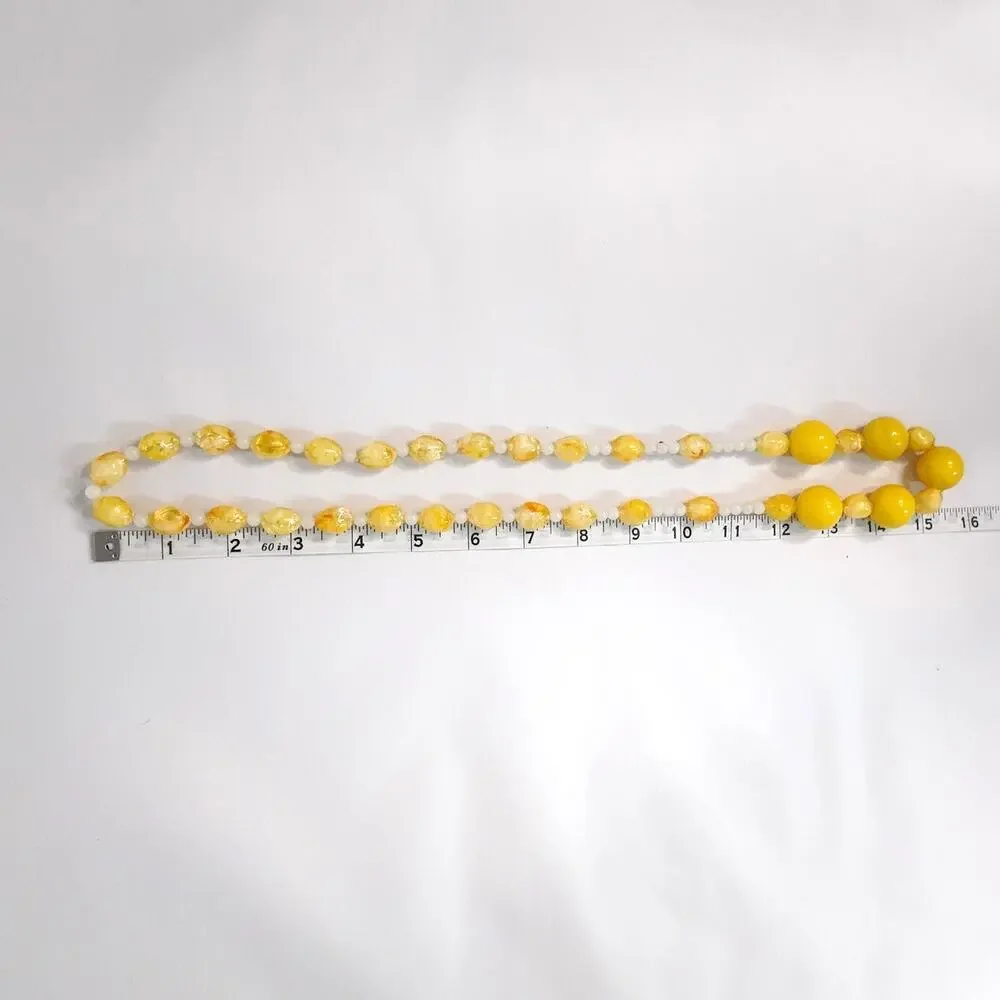 Stunning Infinity Yellow and White Orange Summer Necklace - Picture 4 of 4